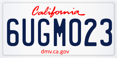 CA license plate 6UGM023