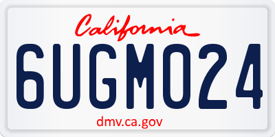 CA license plate 6UGM024