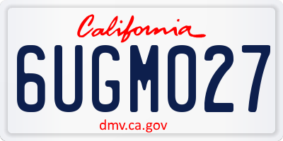 CA license plate 6UGM027
