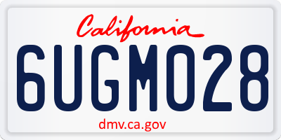 CA license plate 6UGM028