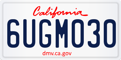 CA license plate 6UGM030