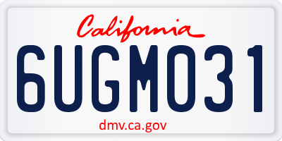 CA license plate 6UGM031