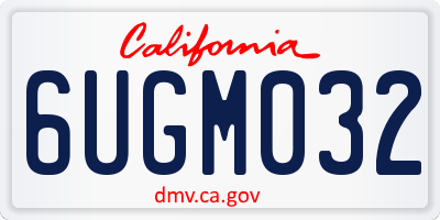 CA license plate 6UGM032