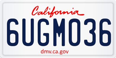 CA license plate 6UGM036