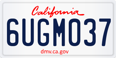 CA license plate 6UGM037