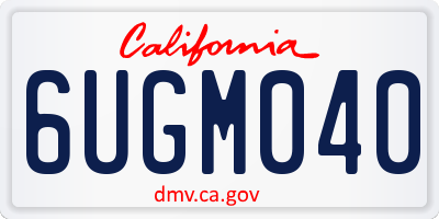 CA license plate 6UGM040