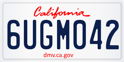 CA license plate 6UGM042