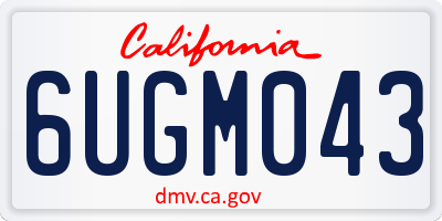 CA license plate 6UGM043