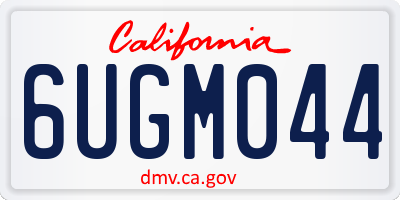 CA license plate 6UGM044