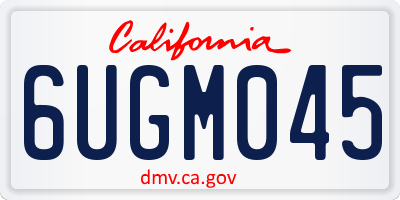 CA license plate 6UGM045