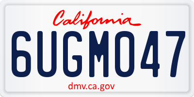 CA license plate 6UGM047