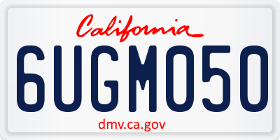 CA license plate 6UGM050