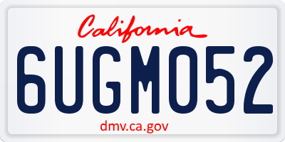 CA license plate 6UGM052