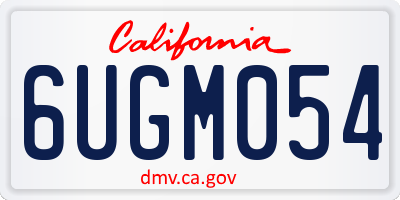 CA license plate 6UGM054