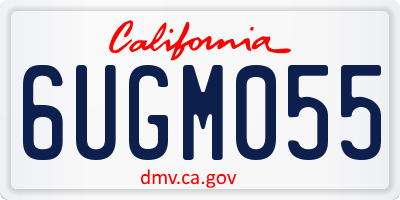 CA license plate 6UGM055