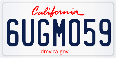CA license plate 6UGM059