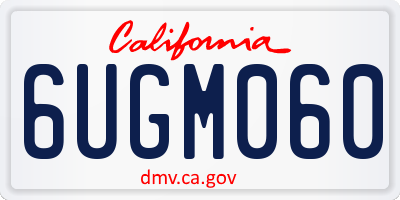 CA license plate 6UGM060