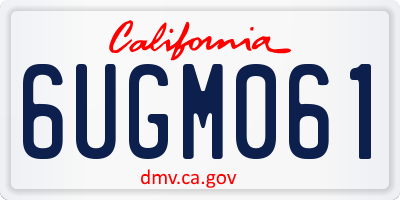 CA license plate 6UGM061