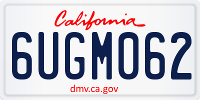 CA license plate 6UGM062