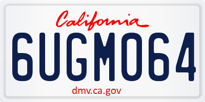 CA license plate 6UGM064
