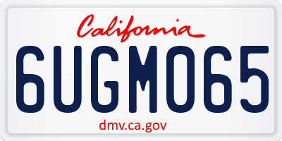 CA license plate 6UGM065