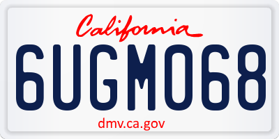 CA license plate 6UGM068
