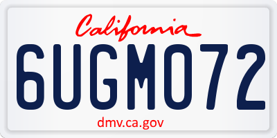 CA license plate 6UGM072