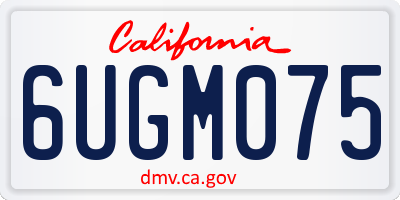 CA license plate 6UGM075
