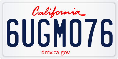 CA license plate 6UGM076