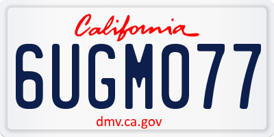 CA license plate 6UGM077