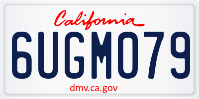 CA license plate 6UGM079