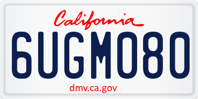 CA license plate 6UGM080