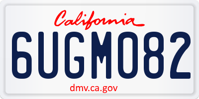 CA license plate 6UGM082