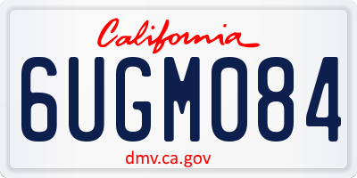 CA license plate 6UGM084