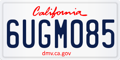 CA license plate 6UGM085
