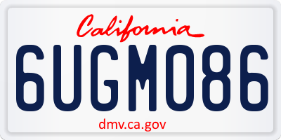 CA license plate 6UGM086