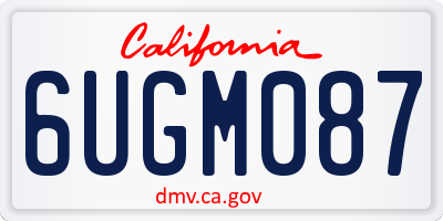 CA license plate 6UGM087