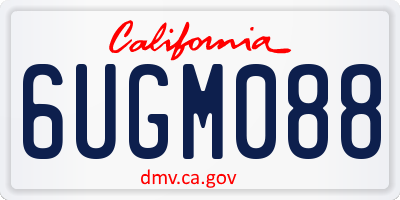 CA license plate 6UGM088