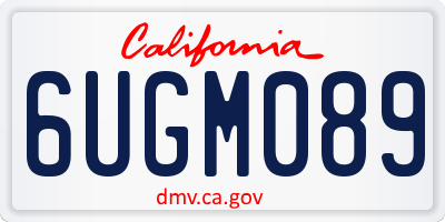 CA license plate 6UGM089