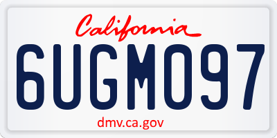 CA license plate 6UGM097