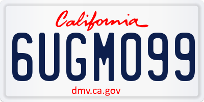 CA license plate 6UGM099