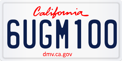 CA license plate 6UGM100