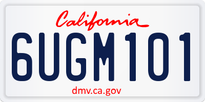 CA license plate 6UGM101