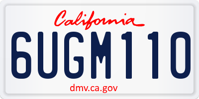 CA license plate 6UGM110