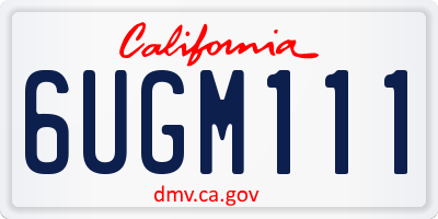 CA license plate 6UGM111