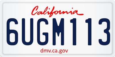 CA license plate 6UGM113