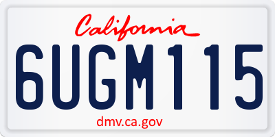 CA license plate 6UGM115