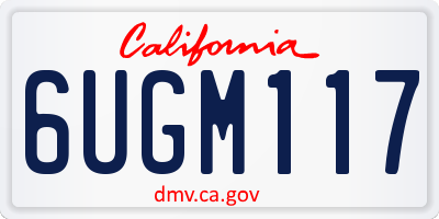 CA license plate 6UGM117