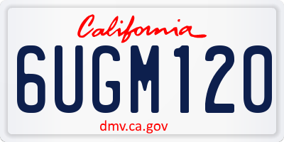 CA license plate 6UGM120