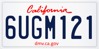 CA license plate 6UGM121